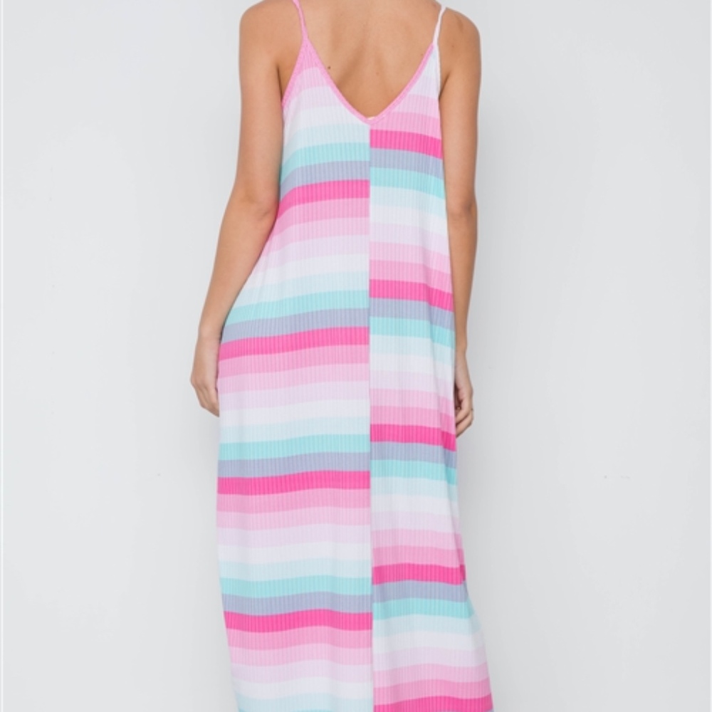 ❗️1 LRG Left❗️Full Length Cotton Candy Maxi Dress - Picture 3 of 4